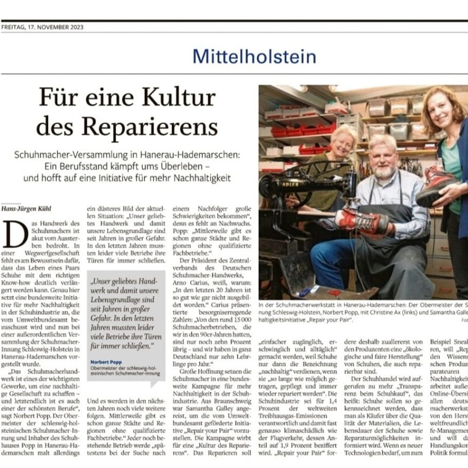 Schuhhaus Popp 2023 Zeitungsbeitrag Schuhhaus Popp 2023 Zeitungsbeitrag