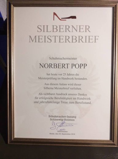 Meisterbrief Norbert Popp